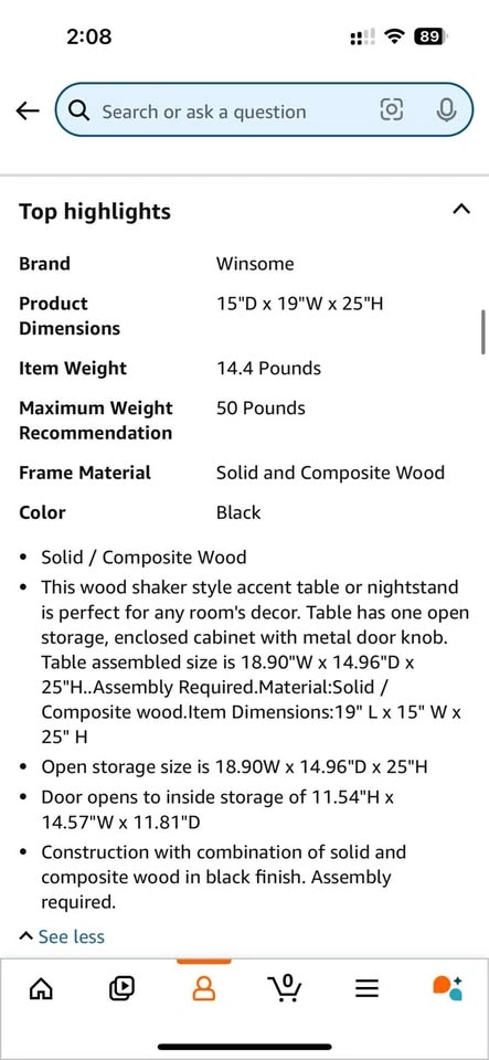 Bedside table black (New in unopened box) - photo 2