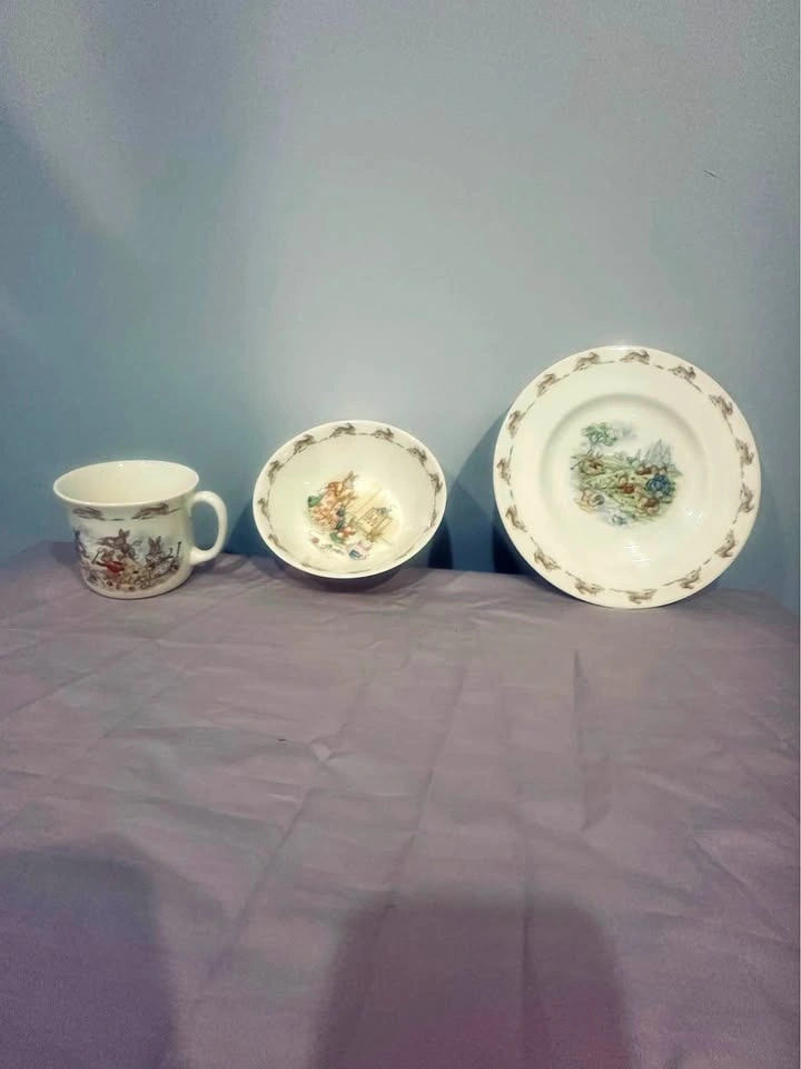 Two 3 pc sets of childrens fine china