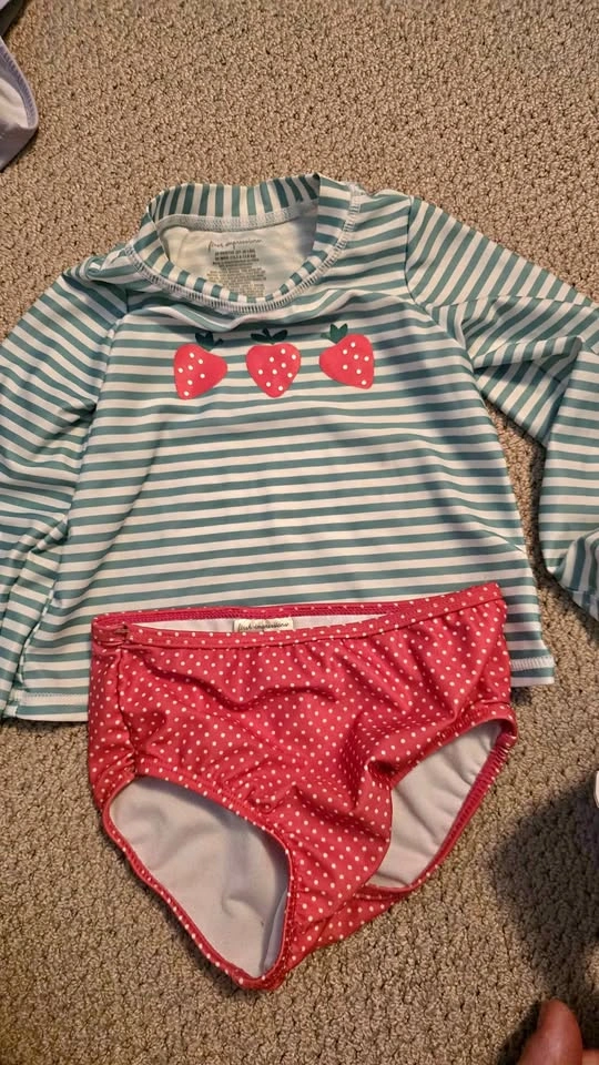 Girls Rash Guard Swimsuit Set – 24 Months – Excellent Condition