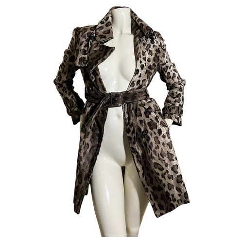 Karen Millen Leopard Print Faux Pony Coat Jacket