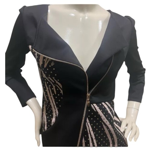 NWT Frank Lyman Jacket Nude Pink and Gold Polka Dot Zip Up 6US - photo 3
