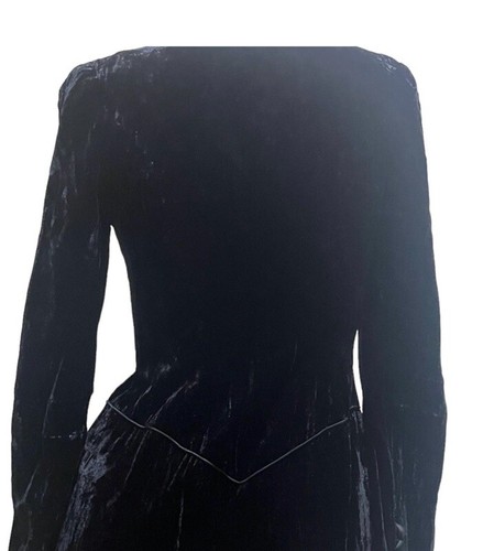 Vintage 80s Ritva Westenius Black Velvet Dress XS - photo 2