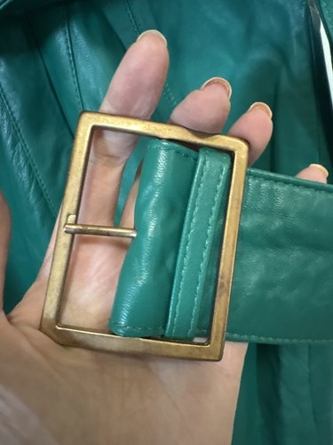 Karen Millen UK 10 Original Forever Leather Green Pencil Dress - photo 2