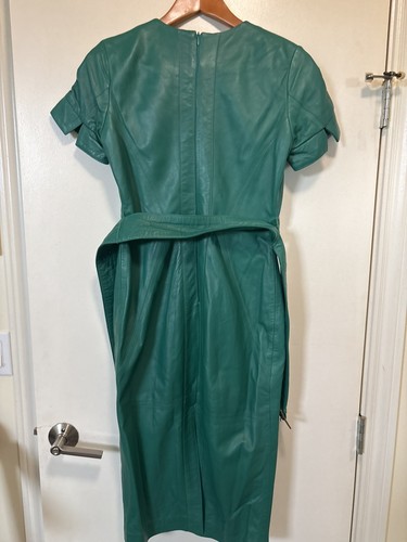 Karen Millen UK 10 Original Forever Leather Green Pencil Dress - photo 3