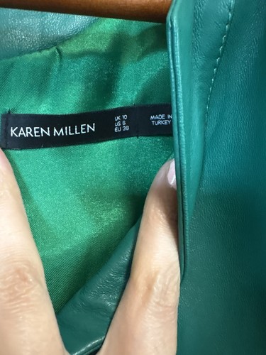 Karen Millen UK 10 Original Forever Leather Green Pencil Dress - photo 5