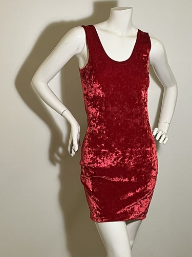90s Crushed Red Velvet Dress - photo 2