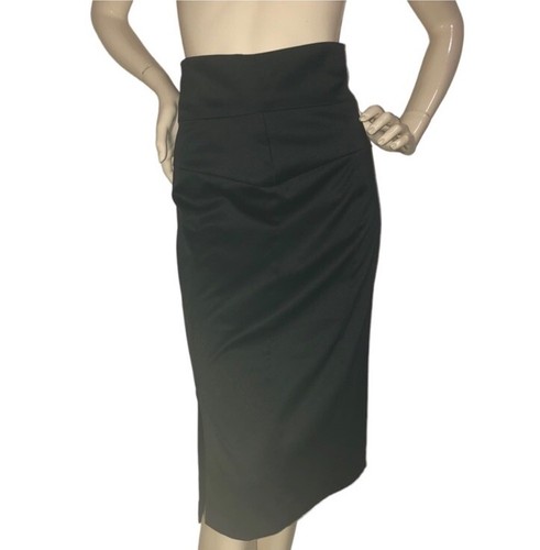 Black Satin High Waist Pencil Skirt US 4/6