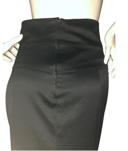 Black Satin High Waist Pencil Skirt US 4/6 - photo 5