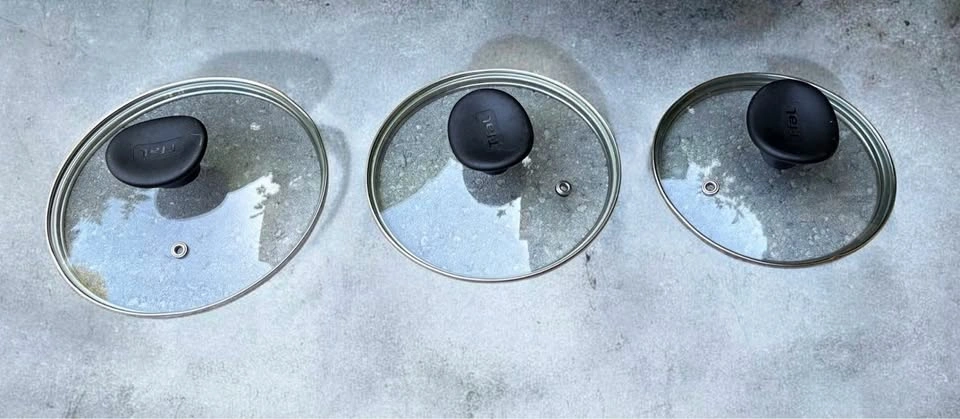 Set of 3 T-fal Tempered Glass Cookware Lids