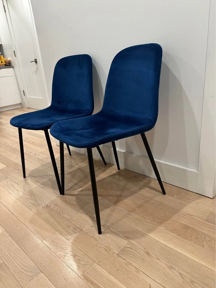 Blue Velvet Dining Chairs (2) - photo 3