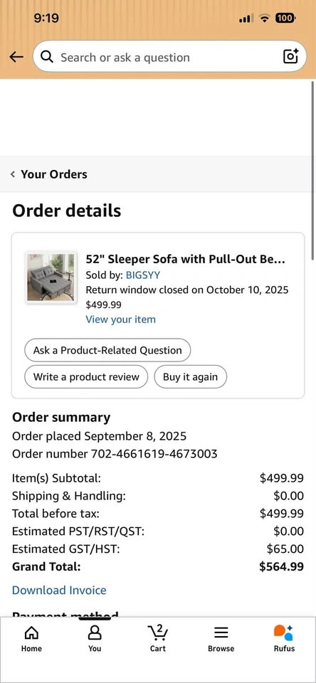 52" Sleeper Sofa with Pull-Out Bed - photo 4