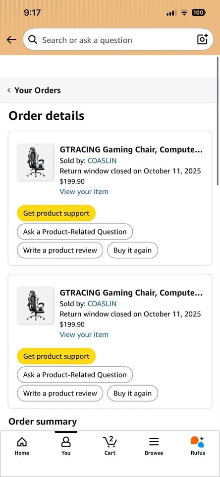 GTRACING Gaming Chairs - Set of 2 - photo 2