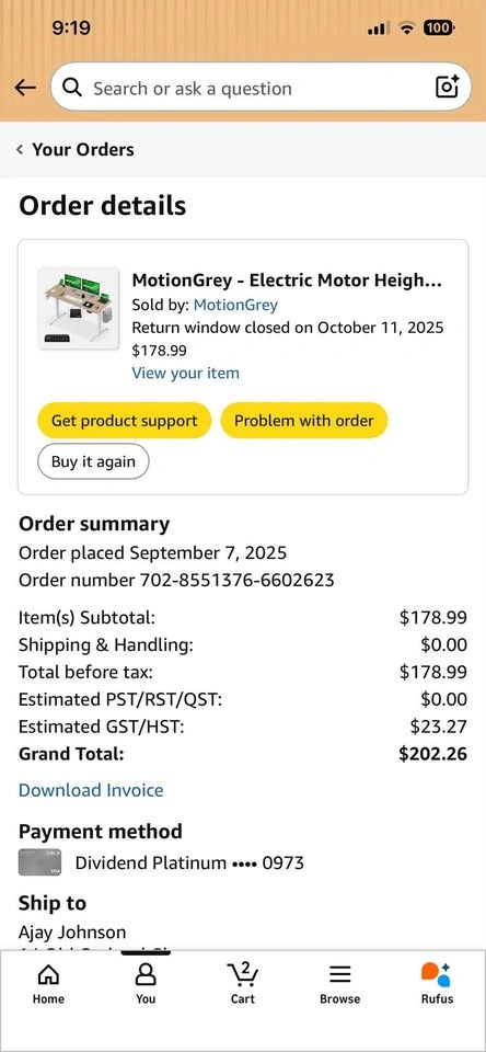 MotionGrey Electric Height Adjustable Standing Desk - photo 3