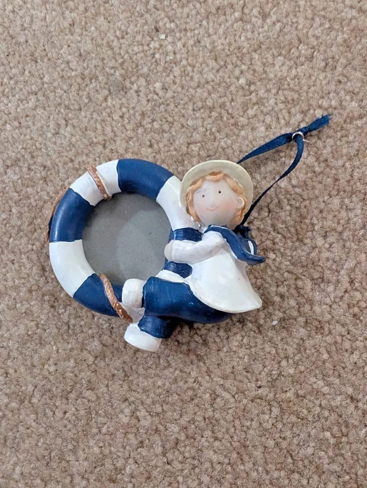 Nautical Sailor Boy Mini Photo Frame Ornament