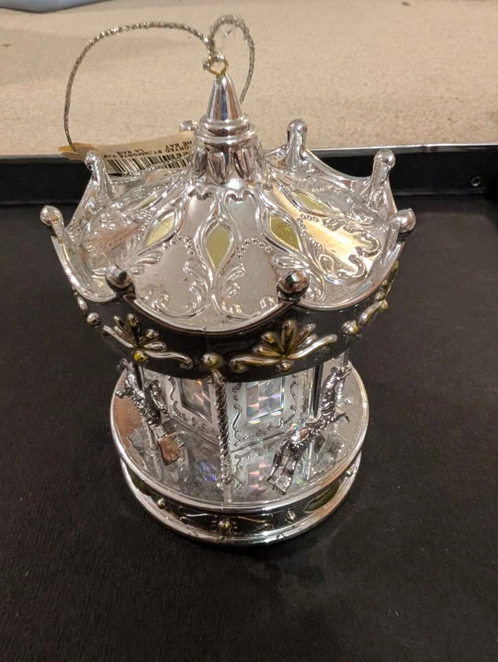 Silver Carousel Christmas Ornament - photo 2