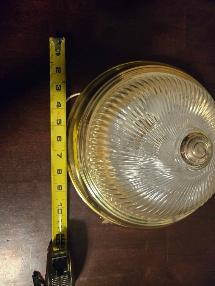 2 Flush Mount Bowl Ceiling Fixture with a Ribbed Glass Shade - photo 4