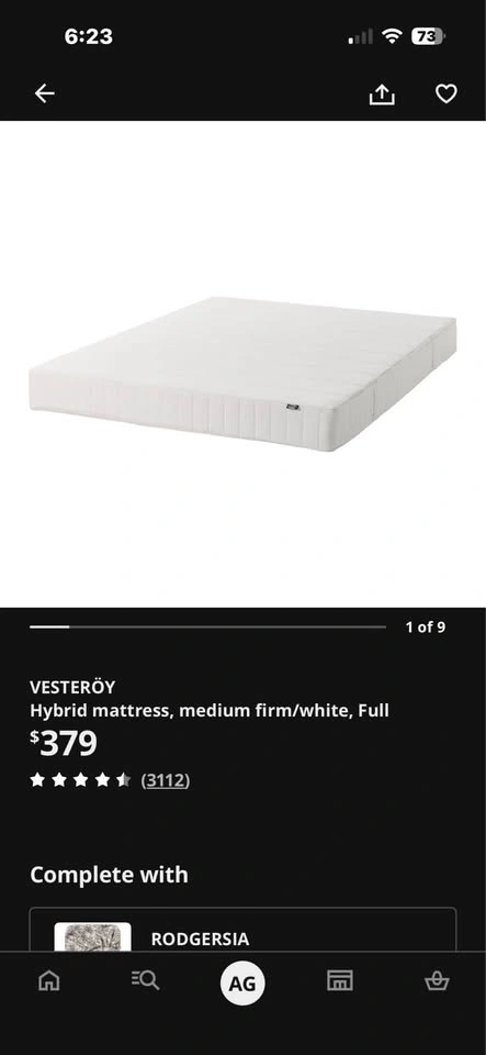 IKEA VESTERÖY Full Hybrid Mattress and Metal Bed Frame - photo 4