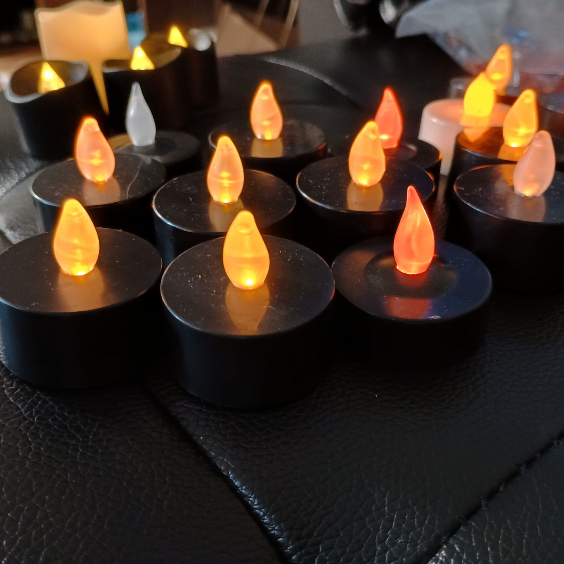 Lot of battery operated flameless candles (mostly black) - photo 3
