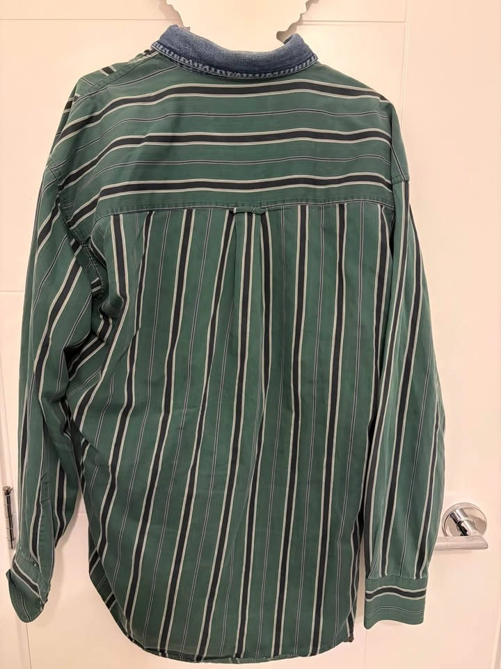 Chaps Ralph Lauren green striped denim shirt - photo 3