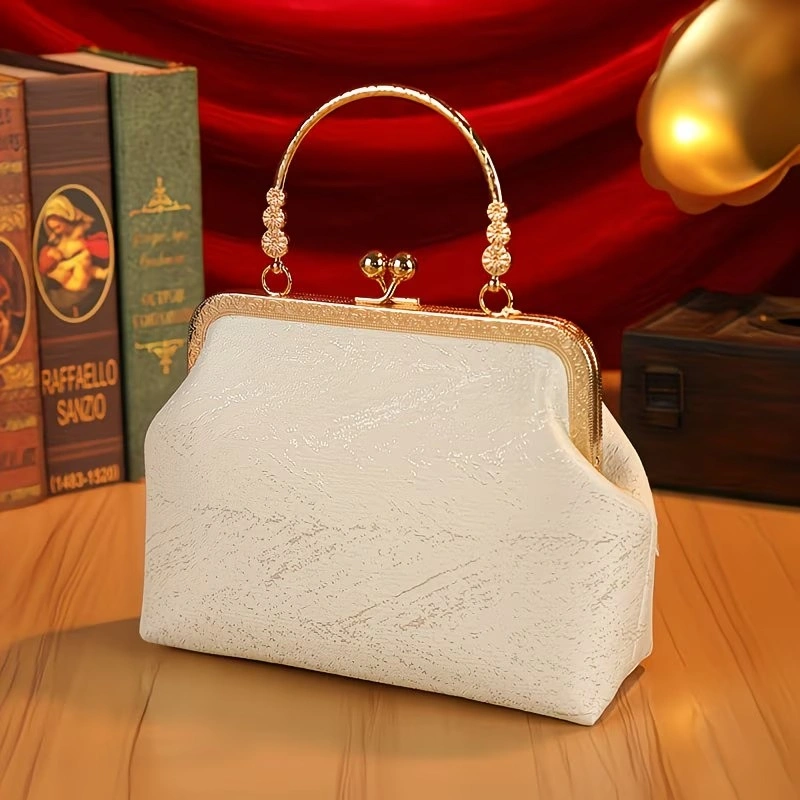 Elegant Floral Embroidered Pearl Handle Clutch Purse - photo 2