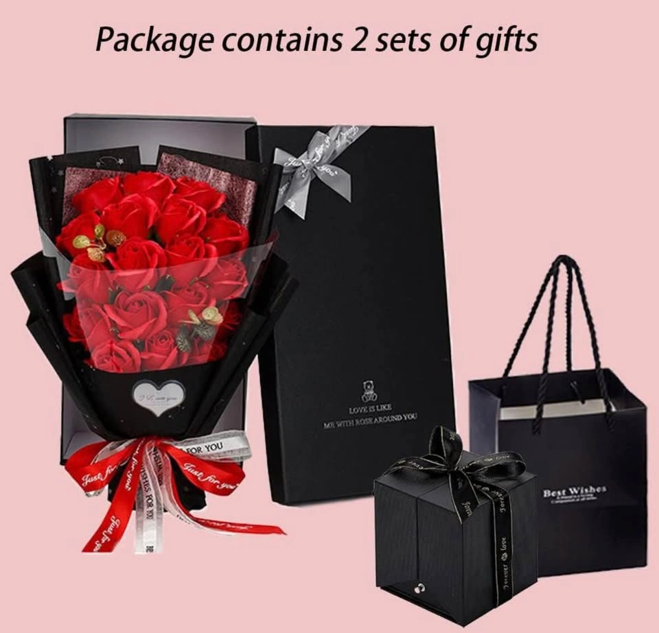 Rose Bouquet and Jewelry Gift Box Set - photo 3
