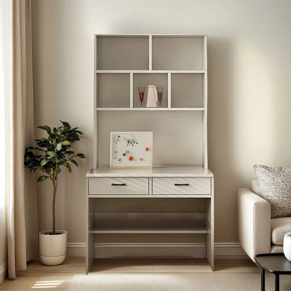 CD004 A1998 Modern Writing Desk with Attached Bookshelf
