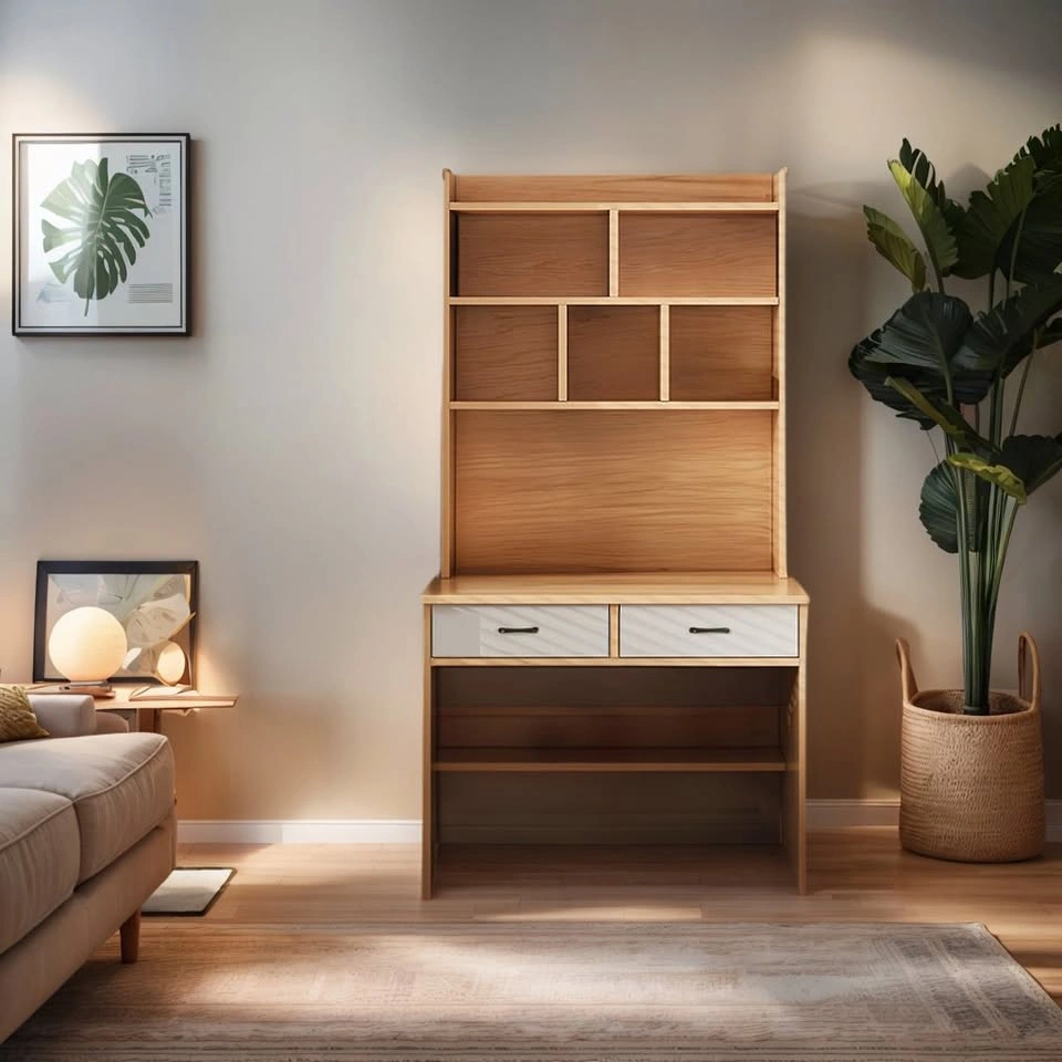 CD004 A1998 Modern Writing Desk with Attached Bookshelf - photo 2