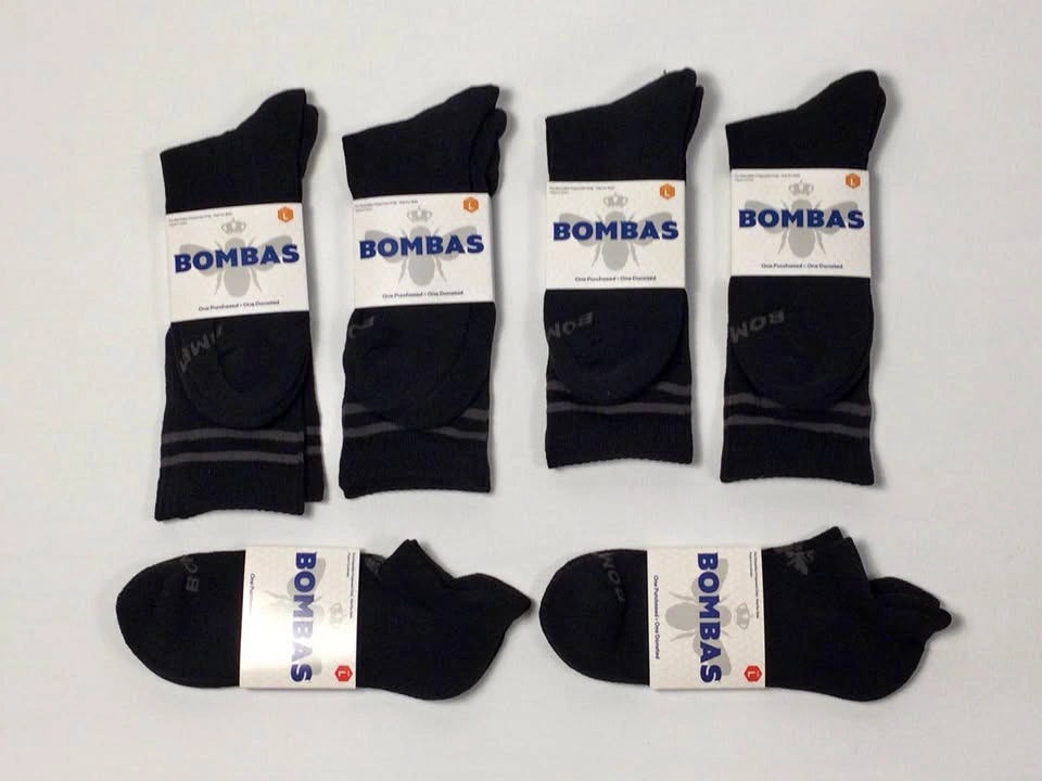 Lot of 6 pair Bombas Socks, Size L
