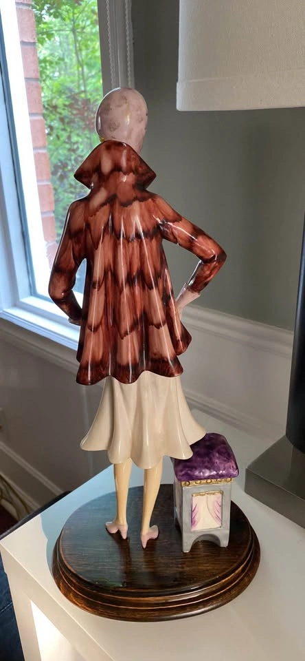 Vintage Santini Italy Flapper Lady Figurine Art Deco Woman Statu - photo 2