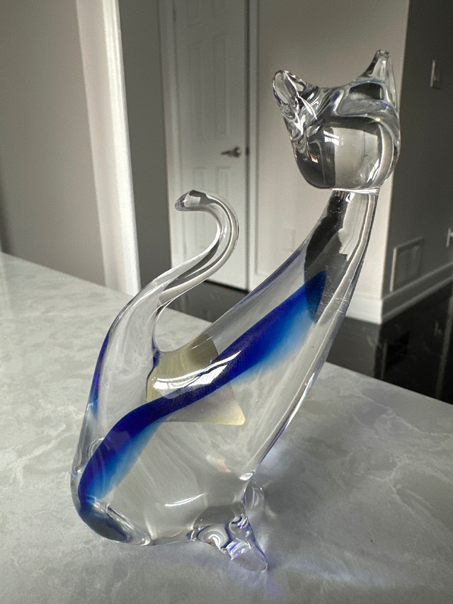 Vintage hand-blown Murano art glass cat figurine - photo 3