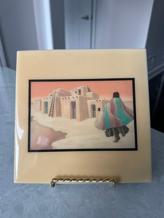 Vintage ceramic art tile by Deborah Hiatt, "Spirit and Nature" - photo 2