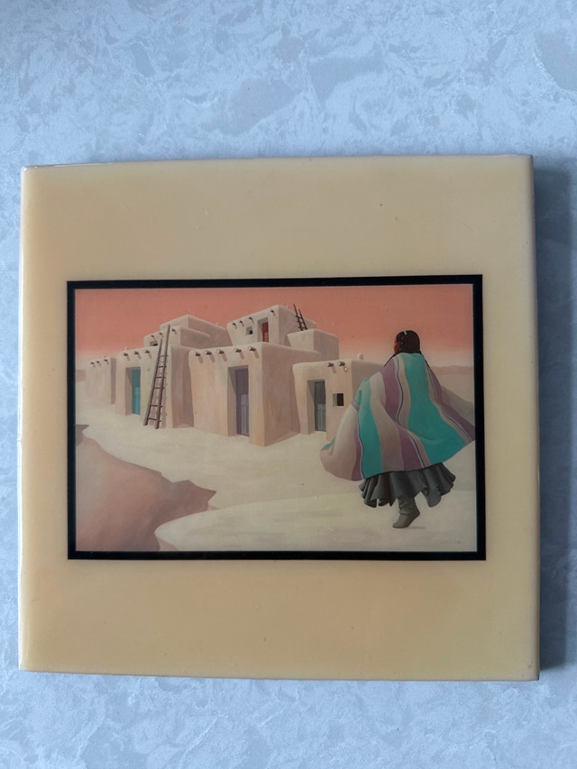 Vintage ceramic art tile by Deborah Hiatt, "Spirit and Nature" - photo 3