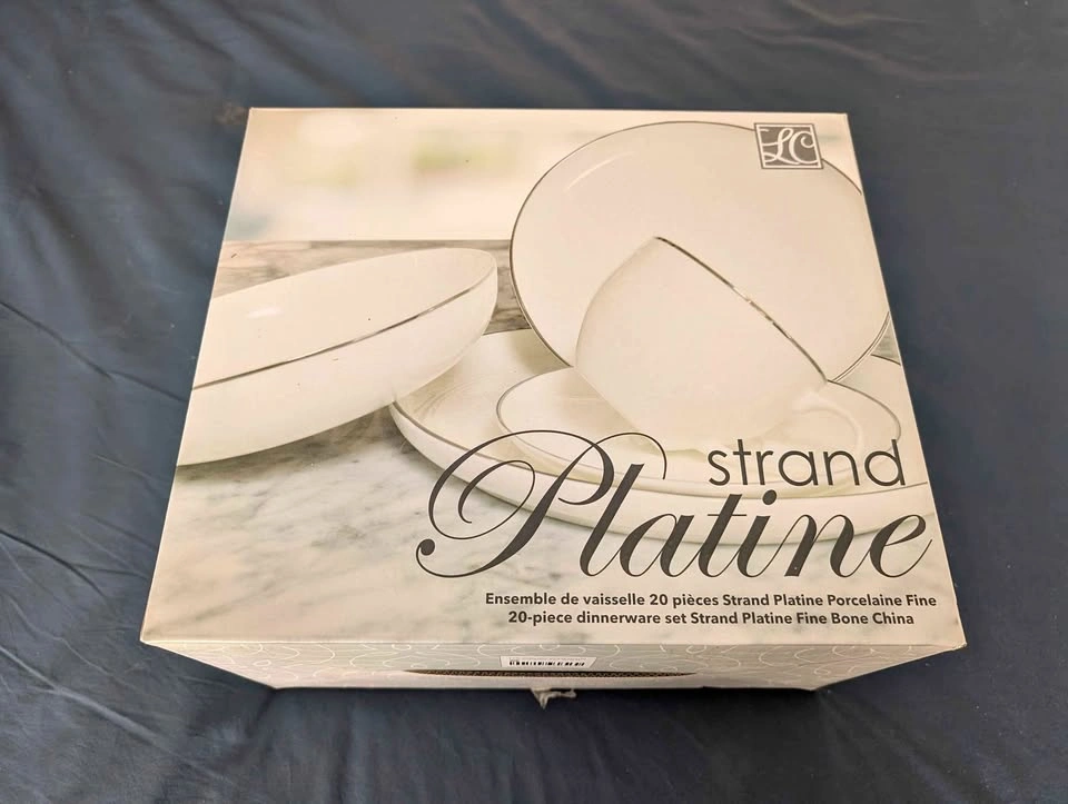 20-piece dinnerware set Strand Platine Fine Bone China
