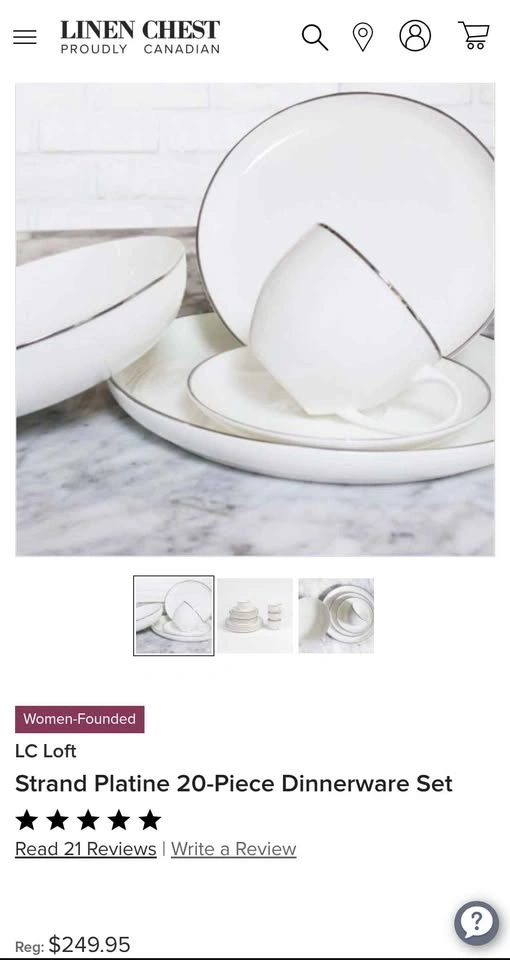 20-piece dinnerware set Strand Platine Fine Bone China - photo 2