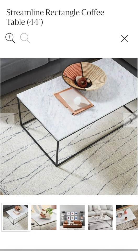 West Elm Streamline Marble Coffee Table - photo 2