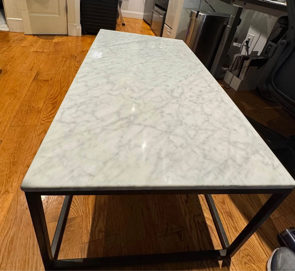 West Elm Streamline Marble Coffee Table - photo 3