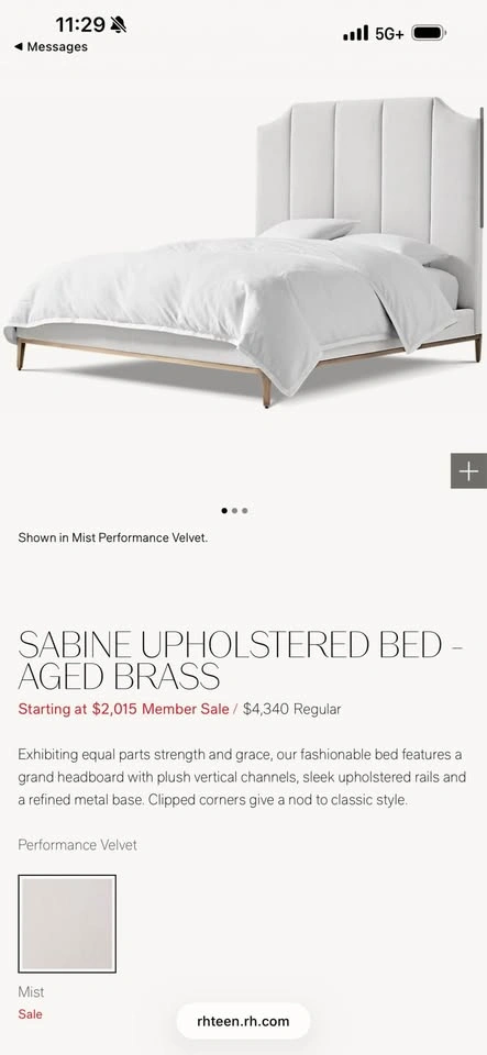 Restoration Hardware Sabine Upholstered Queen Bed - photo 4