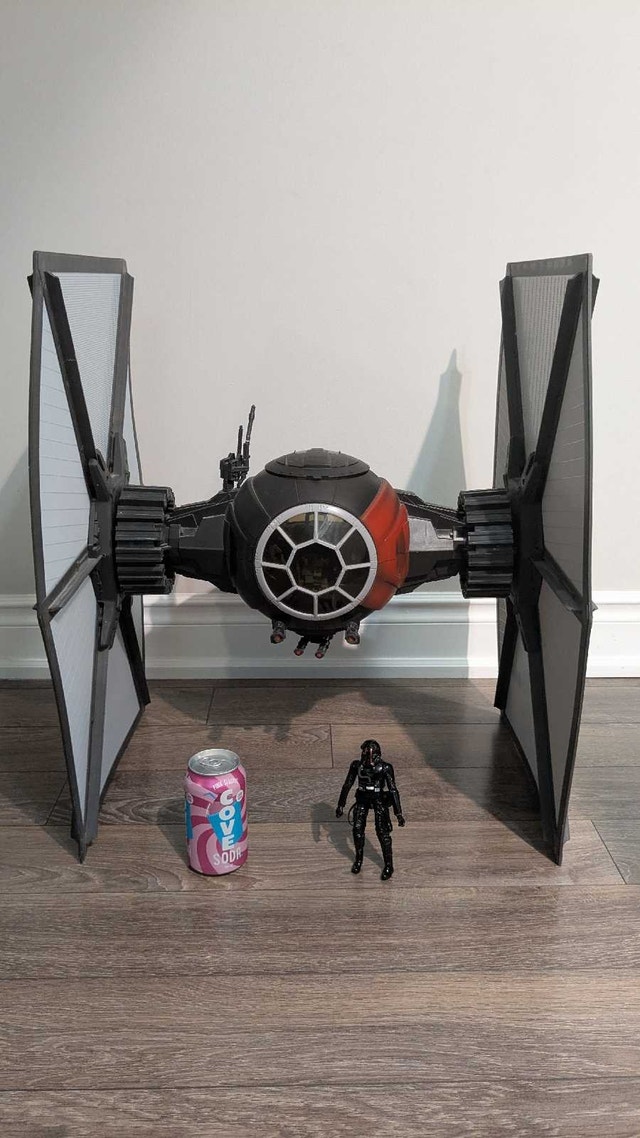 Star Wars Model TIE Fighter and pilot