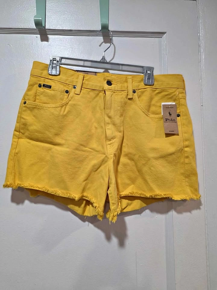 NWT Women's Relaxed Yellow Jean Shorts by Polo Ralph Lauren