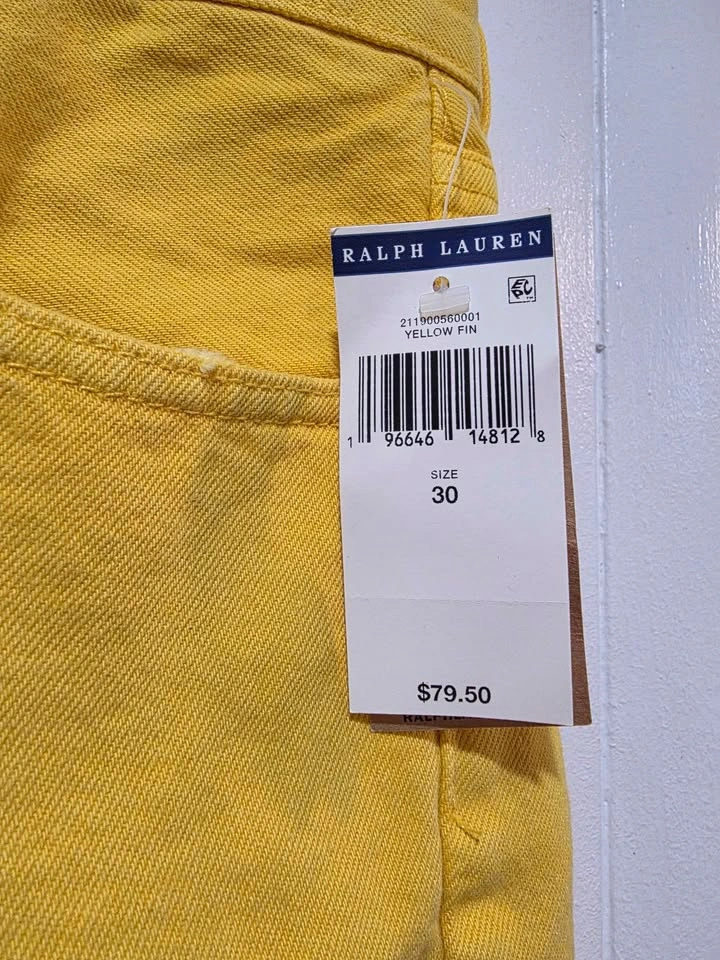 NWT Women's Relaxed Yellow Jean Shorts by Polo Ralph Lauren - photo 3