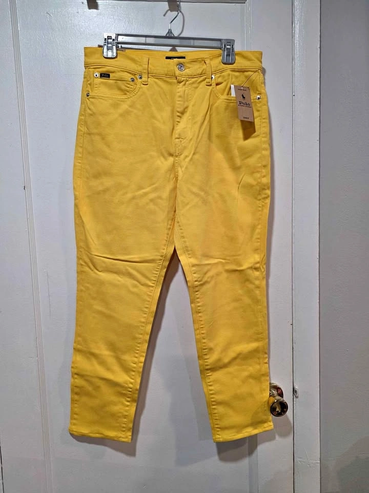 NWT Women's Yellow Skinny High Rise Jeans by Polo Ralph Lauren