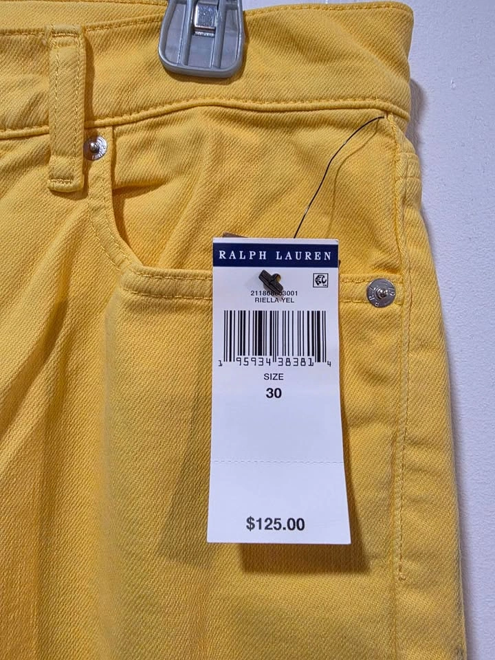 NWT Women's Yellow Skinny High Rise Jeans by Polo Ralph Lauren - photo 3