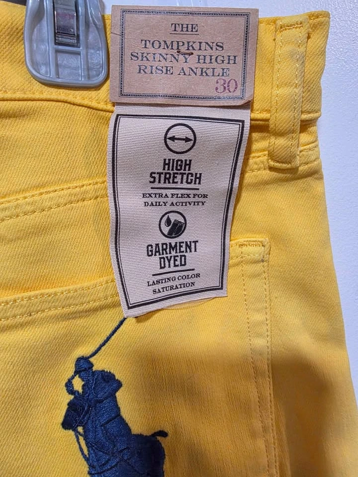 NWT Women's Yellow Skinny High Rise Jeans by Polo Ralph Lauren - photo 4