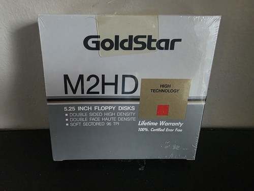 Vintage GoldStar 5.25" Floppy Disks M2HD DSHD Blank Sealed NOS