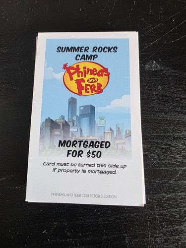 2012 Phineas And Ferb Collector's Edition Monopoly Property Card