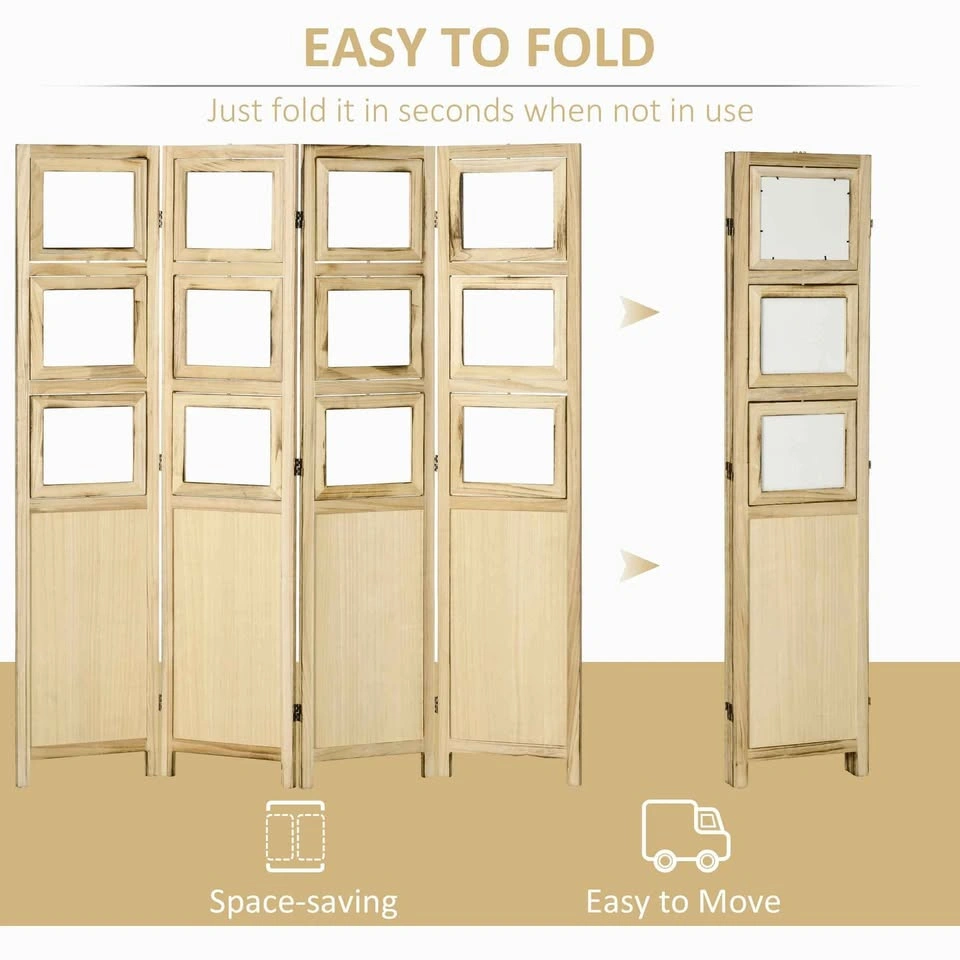 HOMCOM 5.6 Ft. 4-Panel Room Divider Photo Frame Screen NEW - photo 5