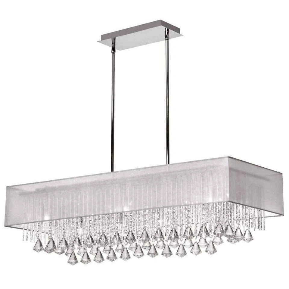 Dainolite Jacqueline 10-Light Crystal Chandelier - Chrome