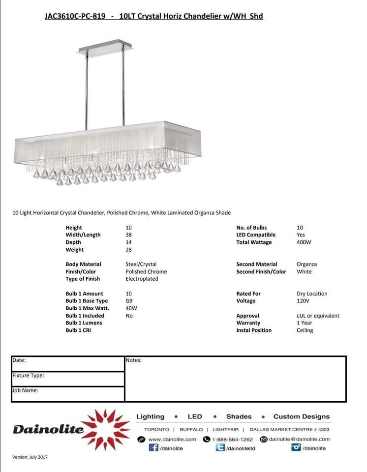 Dainolite Jacqueline 10-Light Crystal Chandelier - Chrome - photo 2