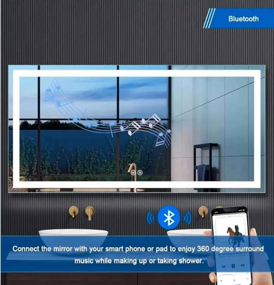 DECORAPORT 80X40 Inch Vanity Mirror with LED Light Anti-Fog - photo 2