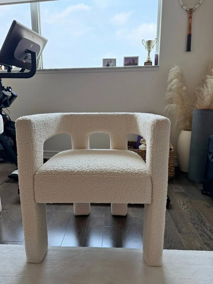 Stature Ivory Boucle Dining Armchair x2 – Brand New